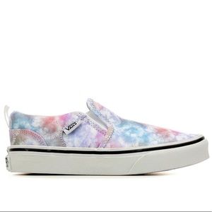 NIB Vans Asher Heart Tie Dye Slip-On Shoes (Big girls sizes)